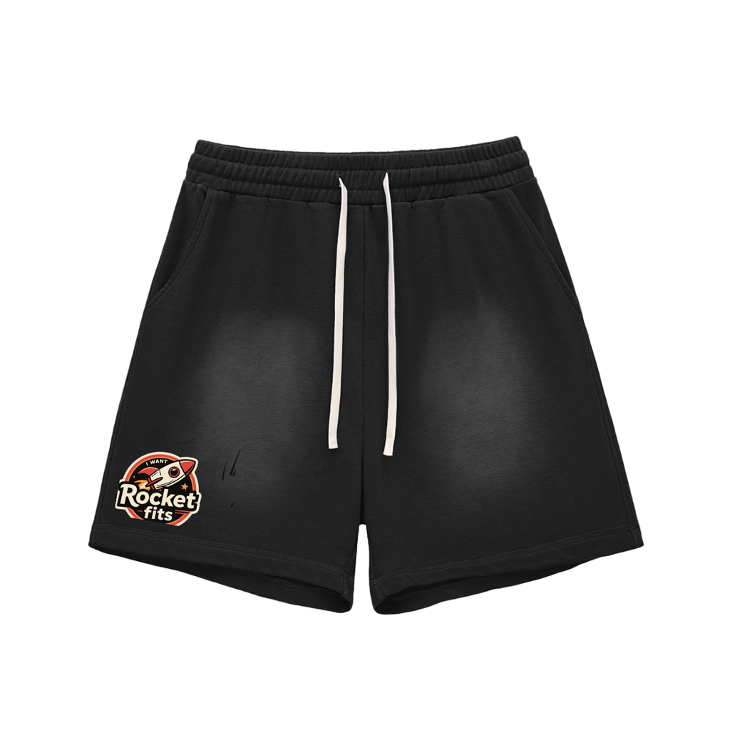 Sun Fade Raw Edge Cotton Shorts